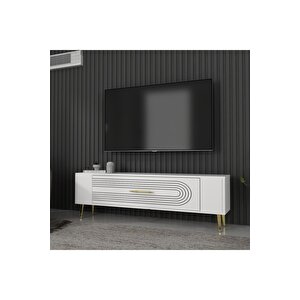 Retrol3dh Tv Sehpasi Beyaz Altin