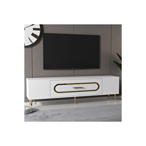 Dekop3dh Tv Sehpasi Beyaz Altin