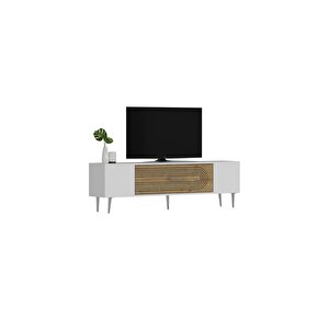 Dekol3dh Tv Sehpası Beyaz Safirmeşe Gümüş