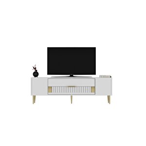 Dekolp4dh Tv Sehpasi Beyaz Altin
