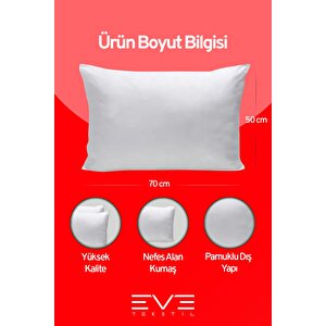 8 Adet Micro Silikon Elyaf Nonwoven Yıkanabilir Antialerjik Ev Ve Hotel Yastık 50x70cm 700 Gr