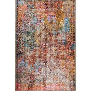 Modern Salon Halısı, Dokuma Taban Dekoratif Şönil Renkli Halı Fusion Al 101 150x150 cm