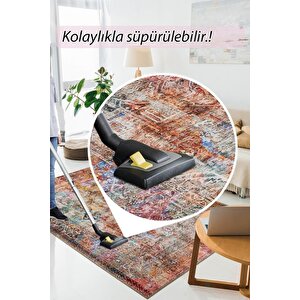 Modern Salon Halısı, Dokuma Taban Dekoratif Şönil Renkli Halı Fusion Al 101