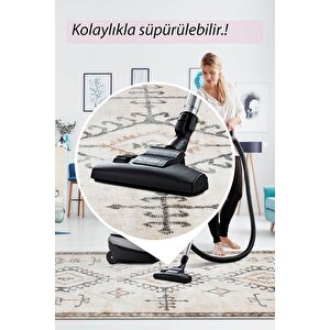 Artloop Fuga Yumuşak Dokulu Beyaz Vintage Desenli Halı Ka 21