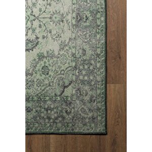 Blues Şönil Vintage Desenli Dokuma Taban Dekoratif Yeşil Mutfak, Salon Halısı (al 139) 300x400 cm