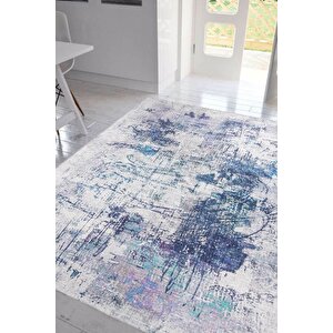 Moden Salon, Mutfak, Genç Odası Halısı, Dokuma Taban Dekoratif Şönil Gri Halı Funk Al 220 300x400 cm
