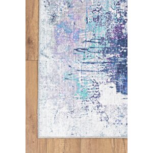 Moden Salon, Mutfak, Genç Odası Halısı, Dokuma Taban Dekoratif Şönil Gri Halı Funk Al 220 150x150 cm