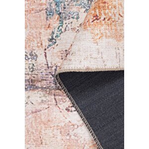 Moden Salon, Mutfak, Genç Odası Halısı, Dokuma Taban Dekoratif Şönil Renkli Halı Funk Al 262