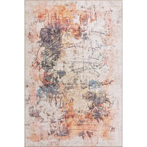 Moden Salon, Mutfak, Genç Odası Halısı, Dokuma Taban Dekoratif Şönil Renkli Halı Funk Al 262 75x300 cm