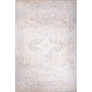 Dorian Eskitme Desenli Dokuma Taban Dekoratif Bej Halı (al 349) 210x210 cm