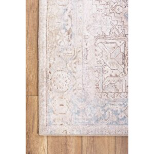 Dorian Eskitme Desenli Dokuma Taban Dekoratif Bej Halı (al 349) 230x230 cm