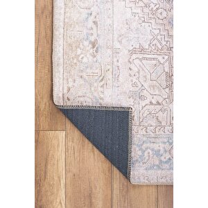 Dorian Eskitme Desenli Dokuma Taban Dekoratif Bej Halı (al 349)