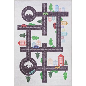 Çocuk Odası Halısı Dokuma Taban Dekoratif Şönil Beyaz halı Minor Al 407 75x230 cm