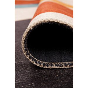 Modern Salon, Mutfak, Genç Odası Halısı Dokuma Taban Dekoratif Şönil Renkli Halı Funk Al 402