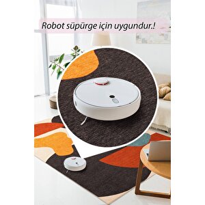 Modern Salon, Mutfak, Genç Odası Halısı Dokuma Taban Dekoratif Şönil Renkli Halı Funk Al 402