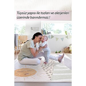 Çocuk Odası Halısı, Dokuma Taban Dekoratif Şönil Renkli halı Minor Al 406