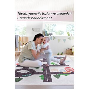 Çocuk Odası Halısı Dokuma Taban Dekoratif Şönil Beyaz halı Minor Al 407