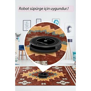 Artloop Fuga Yumuşak Dokulu Kahverengi Etnik Desenli Halı Ka 15