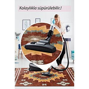 Artloop Fuga Yumuşak Dokulu Kahverengi Etnik Desenli Halı Ka 15