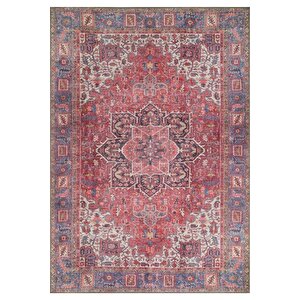 Etnik Kilim Desenli Halı, Dokuma Taban Dekoratif Şönil Rustik Halı Soul Al 123 150x150 cm