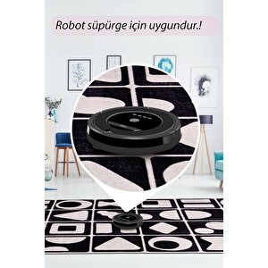 Artloop Fuga Yumuşak Dokulu Siyah/beyaz Modern Desenli Halı Ka 22
