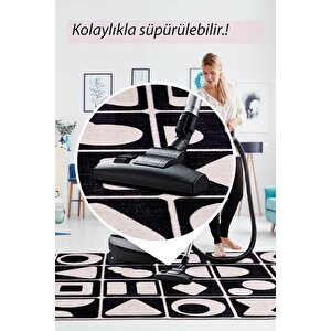 Artloop Fuga Yumuşak Dokulu Siyah/beyaz Modern Desenli Halı Ka 22