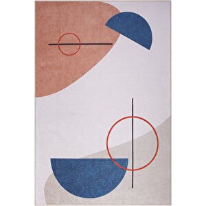 Modern Salon, Mutfak, Genç Odası Halısı Dokuma Taban Dekoratif Şönil Renkli Halı Funk Al 404 230x230 cm