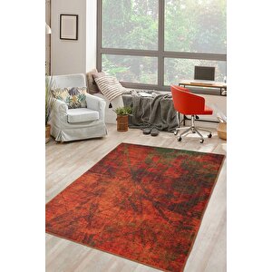 Modern Salon Halısı, Dokuma Taban Dekoratif Şönil Turuncu Halı Fusion Al 09 230x330 cm