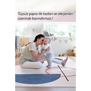 Modern Salon, Mutfak, Genç Odası Halısı Dokuma Taban Dekoratif Şönil Renkli Halı Funk Al 404