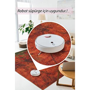 Modern Salon Halısı, Dokuma Taban Dekoratif Şönil Turuncu Halı Fusion Al 09