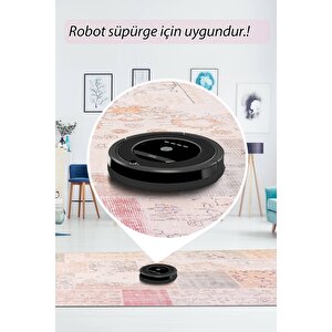 Folk Patchwork Desenli Dokuma Taban Dekoratif Bej Halı (ba 16)