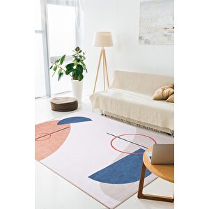 Modern Salon, Mutfak, Genç Odası Halısı Dokuma Taban Dekoratif Şönil Renkli Halı Funk Al 404 75x300 cm