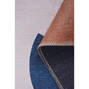 Modern Salon, Mutfak, Genç Odası Halısı Dokuma Taban Dekoratif Şönil Renkli Halı Funk Al 404 75x300 cm