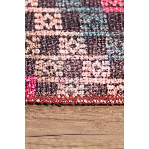 Etnik Kilim Desenli Halı, Dokuma Taban Dekoratif Şönil Renkli Halı Soul Al 226