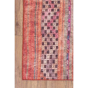 Etnik Kilim Desenli Halı, Dokuma Taban Dekoratif Şönil Renkli Halı Soul Al 226