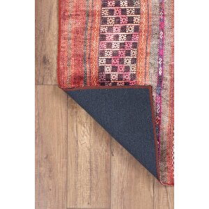 Etnik Kilim Desenli Halı, Dokuma Taban Dekoratif Şönil Renkli Halı Soul Al 226