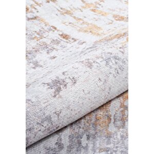 Moden Salon, Mutfak, Genç Odası Halısı, Dokuma Taban Dekoratif Şönil Gri Halı Funk Al 233