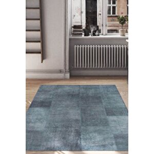 Patchwork Desenli Salon Halısı, Dokuma Taban Dekoratif Şönil Yeşil Halı Jazz Al 102 230x230 cm