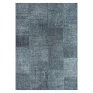 Patchwork Desenli Salon Halısı, Dokuma Taban Dekoratif Şönil Yeşil Halı Jazz Al 102 230x330 cm