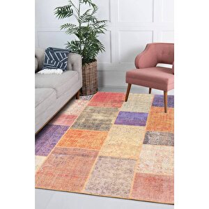 Folk Patchwork Desenli Dokuma Taban Dekoratif Renkli Halı (ba 03) 250x350 cm