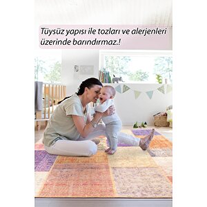 Folk Patchwork Desenli Dokuma Taban Dekoratif Renkli Halı (ba 03)