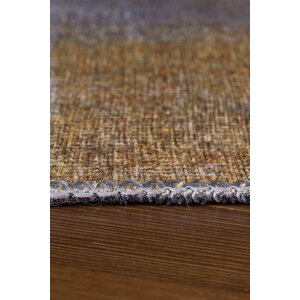 Moden Salon, Mutfak, Genç Odası Halısı, Dokuma Taban Dekoratif Şönil Gri Halı Funk Al 10