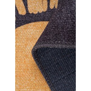 Çocuk Odası Halısı, Dokuma Taban Dekoratif Şönil Siyah halı Minor Al 412 75x300 cm