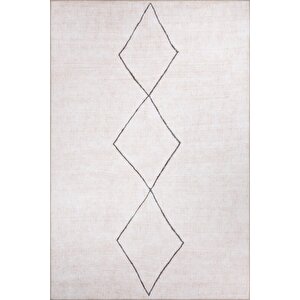 Etnik Kilim Desenli Halı, Dokuma Taban Dekoratif Şönil Bej Halı Soul Al 194 250x350 cm