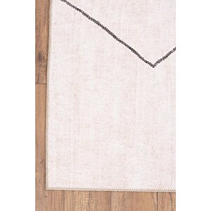 Etnik Kilim Desenli Halı, Dokuma Taban Dekoratif Şönil Bej Halı Soul Al 194 250x350 cm