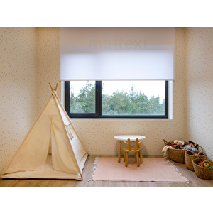 Beyaz  Stor Perde Etek Dilimsiz 130x190 cm