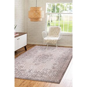 Folk Eskitme Desenli Dokuma Taban Dekoratif Bej Halı (ba 45) 250x250 cm 