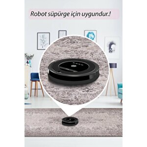 Folk Eskitme Desenli Dokuma Taban Dekoratif Bej Halı (ba 45)
