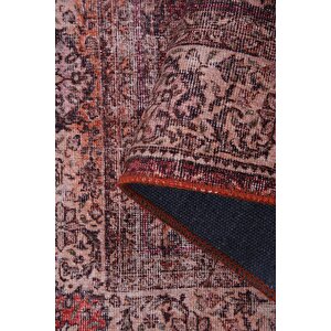 Blues Şönil Vintage Desenli Dokuma Taban Dekoratif Kırmızı Salon, Mutfak Halısı (al 119)
