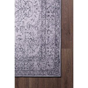 Dorian Eskitme Desenli Dokuma Taban Dekoratif Gri Halı (al 97) 75x150 cm